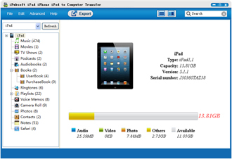 Windows 7 iPubsoft iPad iPhone iPod to Computer Transfer 2.1.10 full