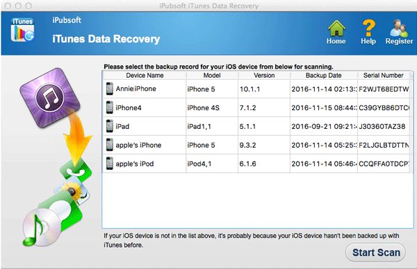 iPubsoft iTunes Data Recovery for Mac 2.1.6