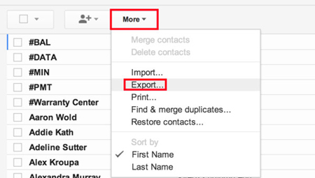 backup android contacts via gmail