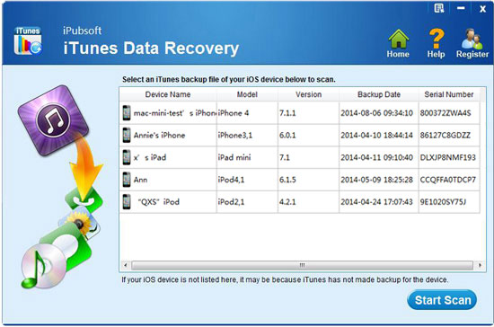 launch itunes data recovery