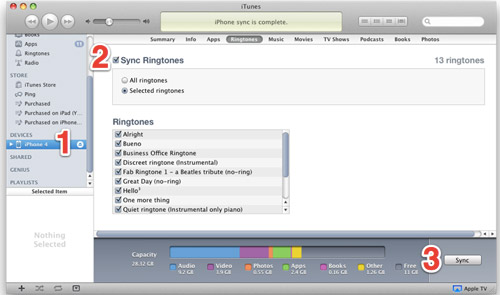 how to sync ringtones to iphone
