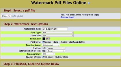 how to add text watermark to pdf for free